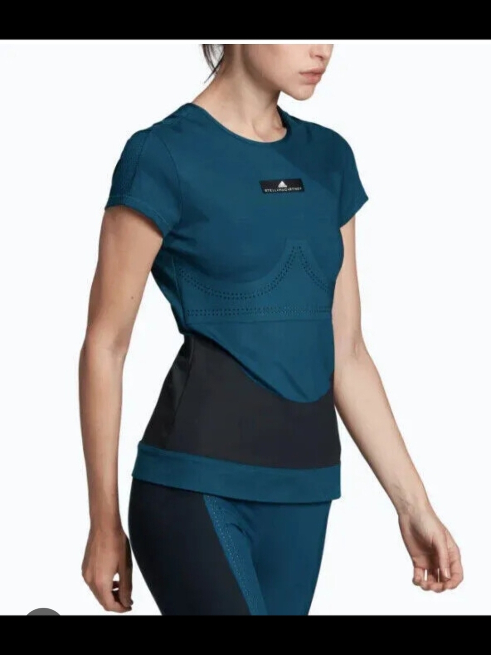Stella McCartney Teal & Black Performance Tee